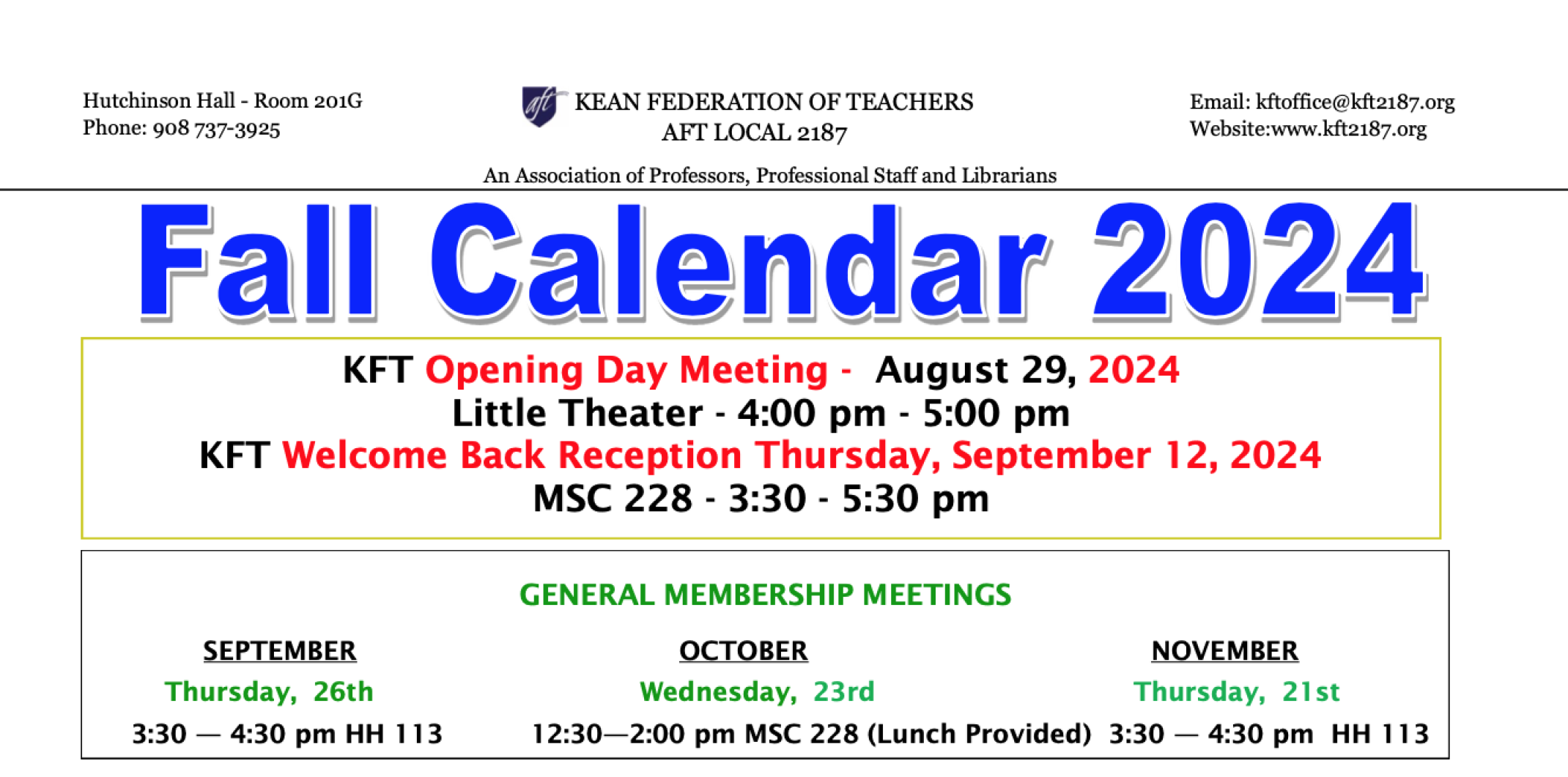 Kean Federation of Teachers Local 2187 AFT Stateweb