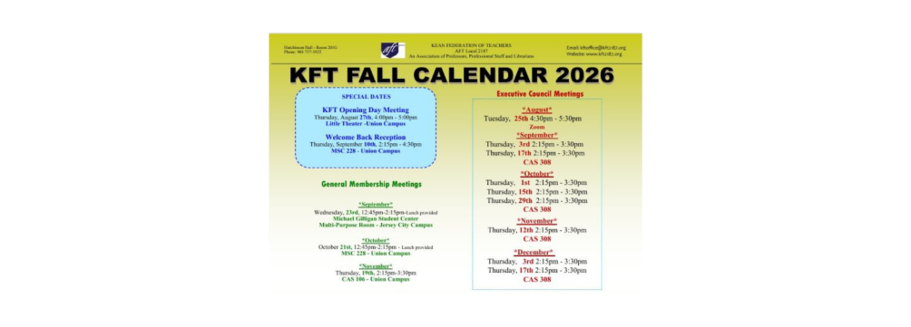 KFT 2026 Calendar